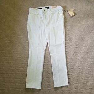 NYDJ Not Your Daughters Jeans Sheri Slim Optic White Denim Pants Size 16P NEW